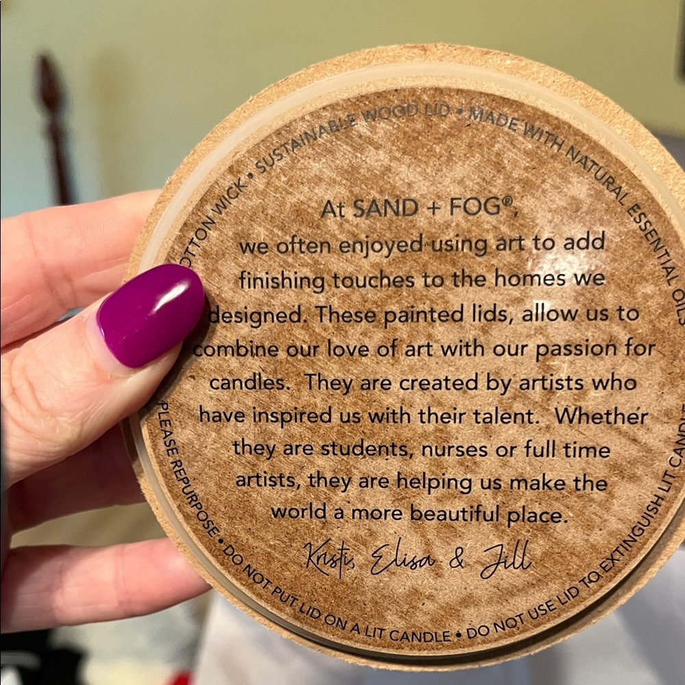 Sand + Fog Simmering Spices Natural Wax Blend Candle - Rust Glass Wood Lid - Picture 5 of 7